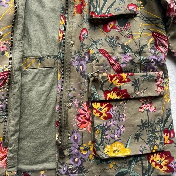 H&M Floral Utility Jacket Women’s Size 8 - Picture 9 of 15
